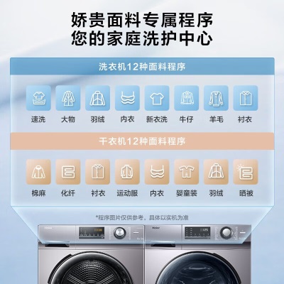 海尔（Haier）洗烘套装 10Kg洗滚筒洗衣机全自动+热泵烘干机家用15分钟速洗除菌螨MATE21a2