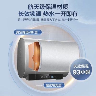 海尔（Haier）热水器电热水器扁桶储水式纤薄双胆3300W速热镁棒终生免更换一级能效海尔小魔盒50升  BK系列a2