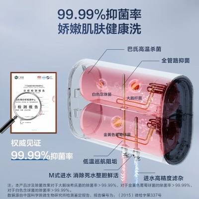 海尔（Haier）热水器电热水器扁桶储水式纤薄双胆3300W速热镁棒终生免更换一级能效海尔小魔盒50升  BK系列a2