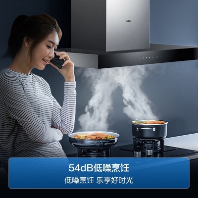 海尔（Haier）抽油烟机顶吸21立方大吸力420pa大风压免拆自清洁挥手智控欧式家用油烟机灶具套装a2