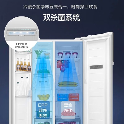 海尔（Haier）新品海尔冰箱大冷冻冰箱621升对开门大容量双开门一级变频节能干湿分储WIFI智控月莹白家用电冰箱 BCD-621WLHSS95W9U1a2