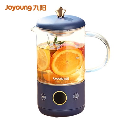 九阳（Joyoung）迷你养生壶煮茶器办公室烧水壶家用玻璃花茶壶0.6L小型便携式煮茶壶 K06F-WY500 蓝色a4