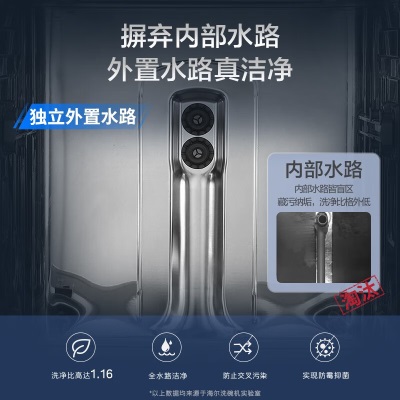 海尔（Haier）15套 洗碗机嵌入式W600家用 智能变频 分区精洗 一级水效 洗消一体 智能开门速干  双面洗健康之星a2