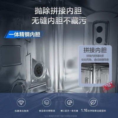 海尔（Haier）15套 洗碗机嵌入式W600家用 智能变频 分区精洗 一级水效 洗消一体 智能开门速干  双面洗健康之星a2