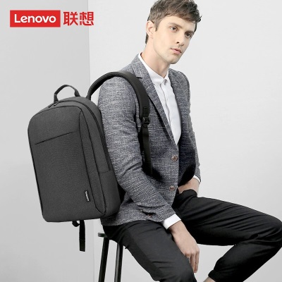 联想（Lenovo）笔记本电脑包双肩包15.6英寸大容量商务休闲旅行包书包 深灰色a13