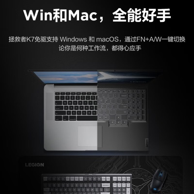 联想（Lenovo）拯救者K7机械键盘 G黄Pro 钛晶灰a13