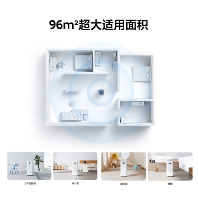 米家 小米空气净化器4Max 瑞士原装进口固态甲醛传感器 强力去除TVOC 高效灭活多种菌毒 米家空气净化器4 MAXa11