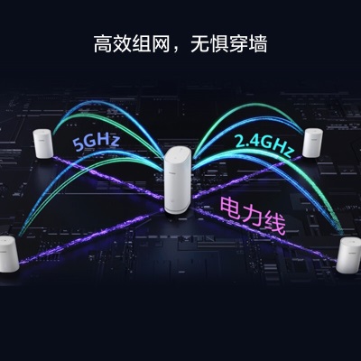 华为凌霄子母路由 Q6（1母1子套装）AX3000Mbps 千兆路由器 全屋WiFi 6+ PLC 电力线版 无线穿墙王a14