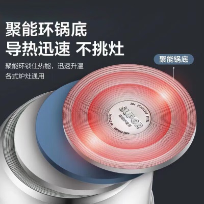 苏泊尔（SUPOR）高压锅304不锈钢压力锅大号防爆复底压力快煮锅燃气电磁炉通用 直径24CM （7La20