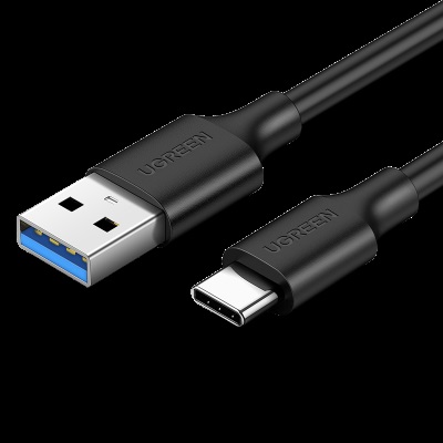 绿联Type-C数据线USB3.0快充线充电器适用华为P50/荣耀50三星一加努比亚小米11安卓手机 黑色a22gg