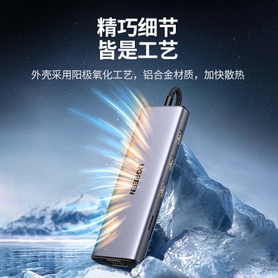 绿联 Type-C扩展坞USB-C拓展坞分线器HDMI转接头转换器适用苹果MacBook华为笔记本a22gg