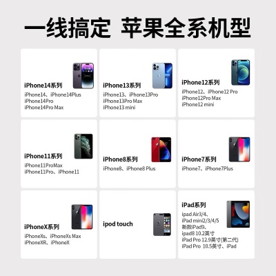 绿联MFi认证苹果充电线快充数据线 通用iPhone14/13Pro/12/11/8手机iPad平板车载USB充电器Lightning线 1米-标准款a22gg