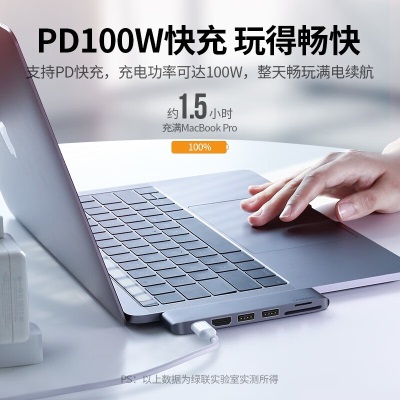 绿联 Type-C扩展坞适用苹果MacBook Pro电脑转换器HDMI转接头Air分线器配件转接器 USB-C雷电3拓展坞【读卡款】a22gg