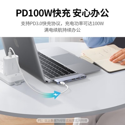 绿联Type-C扩展坞转HDMI拓展坞USB3.0分线器转换器适用苹果Macipad雷电4笔记本电脑 5合1【直插款a22gg