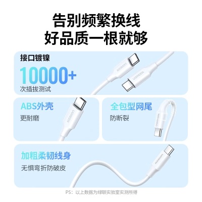 绿联PD65W苹果充电器快充头套装 适用MacBook华为联想小米笔记本电脑iPhone15手机iPad平板Type-C插头a22gg