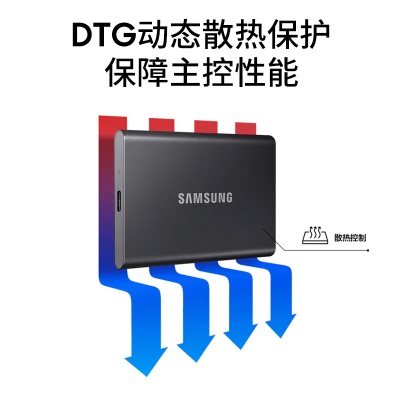 三星（SAMSUNG） 2TB Type-c USB 3.2 移动固态硬盘（PSSD） T7 灰色a25