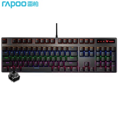 雷柏（Rapoo） V500PRO 有线背光机械键盘 104键全尺寸游戏电竞笔记本电脑多媒体办公吃鸡全键无冲键盘a28