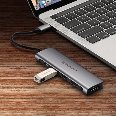 绿联（UGREEN） Type-C扩展坞USB3.0分线器转换器拓展坞适用苹果电脑MacBook配件 Micro USB供电款a22gg