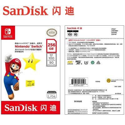 SanDisk闪迪256GB高速TF卡存储卡U3 4K视频任天堂Switch授权马里奥游戏专用款 任天堂Switch授权款 256Ga23p