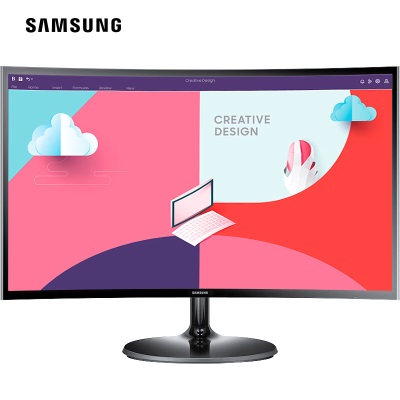 三星（SAMSUNG）27英寸 FHD 75Hz 曲面 高对比度 护眼 低蓝光不闪屏认证 FreeSync 电脑办公显示器a26