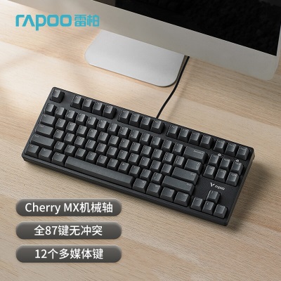 雷柏（Rapoo） V808RGB 机械键盘 有线键盘 游戏键盘 104键RGB背光键盘 原厂Cherry轴 黑色a28