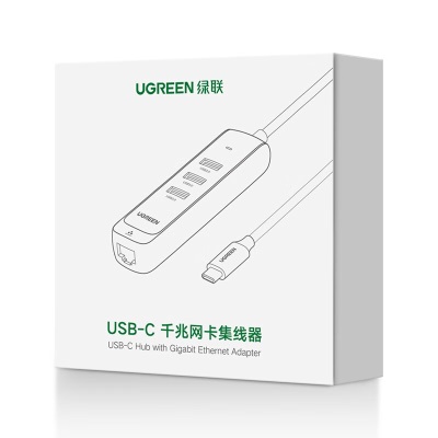 绿联（UGREEN） Type-C扩展坞千兆网口网线转换器拓展坞雷电3/4转接头USB3.0分线器 适用苹果Mac华为笔记本iPad Pro四合一黑色a22gg