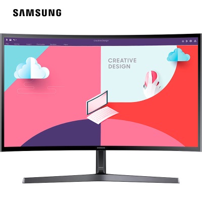 三星（SAMSUNG）24英寸 FHD 75Hz 曲面 高对比度 护眼 低蓝光不闪屏认证 FreeSync 电脑办公显示器a26