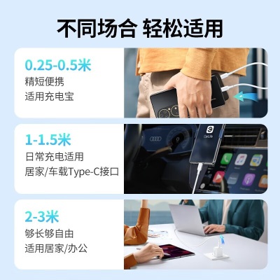 绿联 双头Type-c数据线PD60W快充c to c适用苹果15充电线IPhone15/ProMax/iPad/Macbook华为手机笔记本a22gg