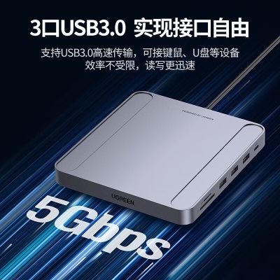 绿联 Type-C扩展坞适用 iMac2021苹果一体机USB-C转千兆网卡USB3.0分线转换器 iMac底座式扩展坞a22gg