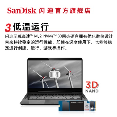 闪迪（SanDisk） 高速闪迪SSD固态硬盘M.2接口(NVMe协议)笔记本台式硬盘a23p