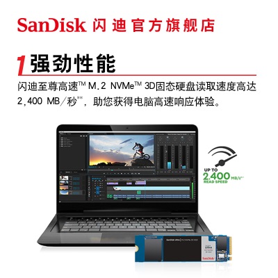 闪迪（SanDisk） 高速闪迪SSD固态硬盘M.2接口(NVMe协议)笔记本台式硬盘a23p