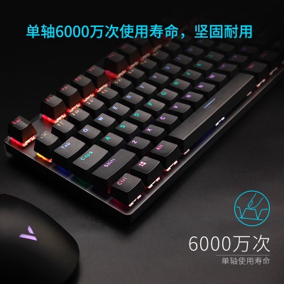 雷柏（Rapoo） V500PRO 有线背光机械键盘 104键全尺寸游戏电竞笔记本电脑多媒体办公吃鸡全键无冲键盘a28