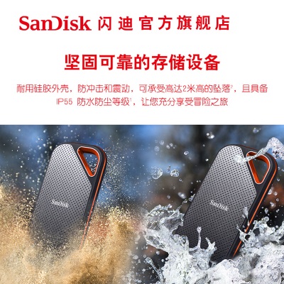 闪迪（SanDisk） Type-C接口NVMe高速SSD移动固态硬盘E81存储USB3.2Gen2 高速读写速度2000MB/Sa23p