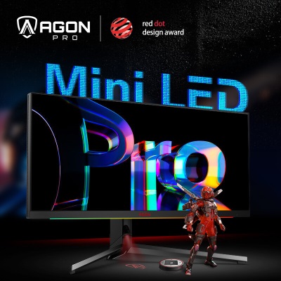 AOC 34英寸 α-MLED MiniLED带鱼屏 1152分区背光 170Hz HDR1000 全系接口DTS 21:9电竞显示器a29