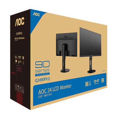 AOC 23.8英寸 IPS 2K高清 微边框 低蓝光不闪 75Hz 双HDMI接口 人体工学支架可升降 液晶电脑显示器a29