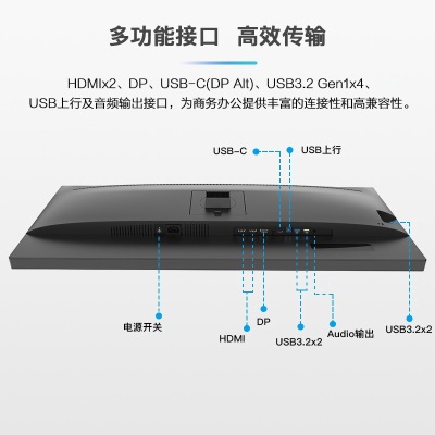 AOC 34英寸 WFHD 21:9带鱼屏 IPS技术 123%sRGB色域 Type-C 65W反向充电 家用办公电脑显示器a29