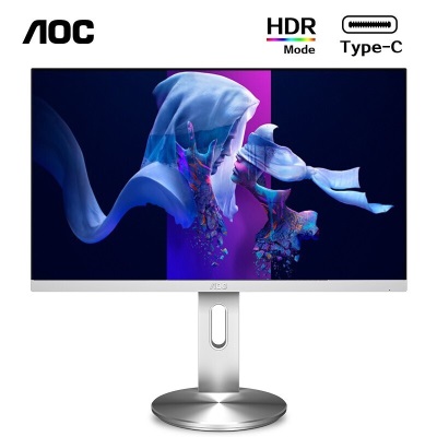 AOC 23.8英寸 IPS广视角 75Hz HDR Mode Type-C接口 办公节能 低蓝光不闪 旋转升降电脑显示器a29