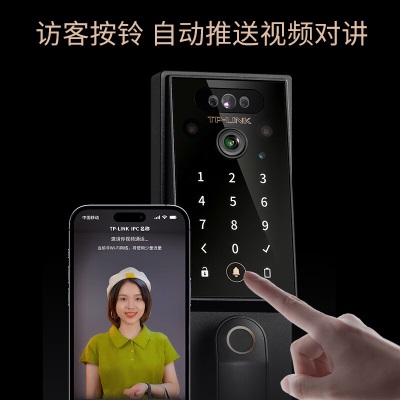 TP-LINK 智能门锁指纹锁密码锁 3D人脸识别 可视猫眼大屏 全自动电子锁防盗门锁 NFC刷脸开门WiFi SL42a31