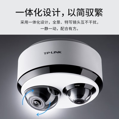 TP-LINK 500万高清双摄监控摄像头 360度全景特写无线网络摄像机 双向语音wifi手机远程a31