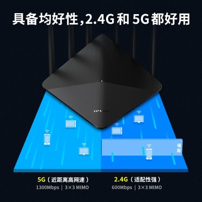 TP-LINK双千兆路由器 1900M无线 家用5G双频 WDR7660千兆易展 mesh分布 六信号放大器a31