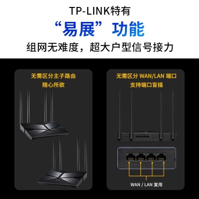 TP-LINK AX3000满血WiFi6千兆双频无线路由器 游戏路由3000M无线速率 支持双宽带接入2.5G网口a31