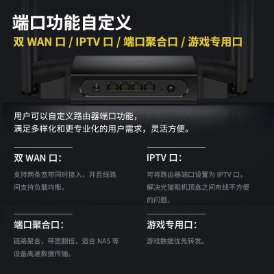 TP-LINK AX3000满血WiFi6千兆双频无线路由器 游戏路由3000M无线速率 支持双宽带接入a31