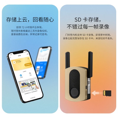 TP-LINK 可视门铃摄像头家用监控智能摄像机电子猫眼智能门铃无线wifi视频通话a31