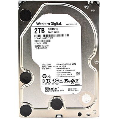 西部数据 企业级硬盘 Ultrastar DC HA210 SATA 2TB 7200转 128MBa36