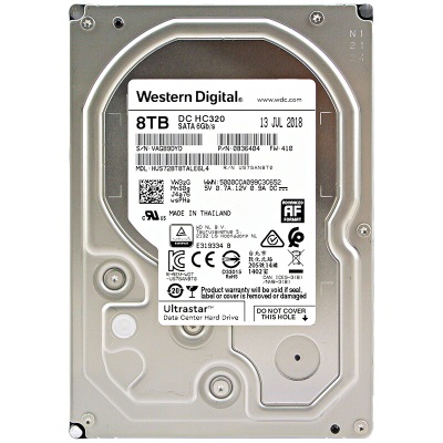 西部数据 企业级硬盘 Ultrastar DC HC320 SATA 8TB 7200转 256MBa36