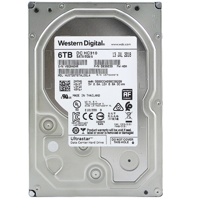 西部数据 企业级硬盘 Ultrastar DC HC310 SATA 6TB 7200转 256MBa36