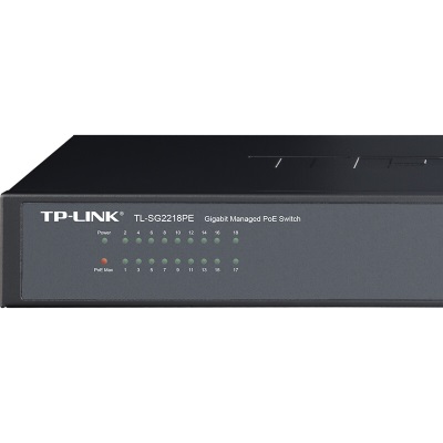 TP-LINK 云交换TL-SG2218PE 全千兆18口Web网管 云管理PoE交换机 (16PoE口+2千兆SFP) 企业级分流器 分线器a31