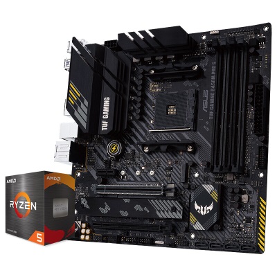 华硕TUF GAMING B450M-PRO S重炮手主板+AMD 锐龙5 (r5)5600G CPUa34