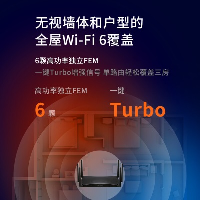 TP-LINK AX5400双频千兆无线路由器 WiFi6游戏路由 智能家用Mesh XDR5470易展Turbo版a31