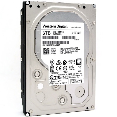 西部数据 企业级硬盘 Ultrastar HC310 SAS 6TB 7200转 256MBa36